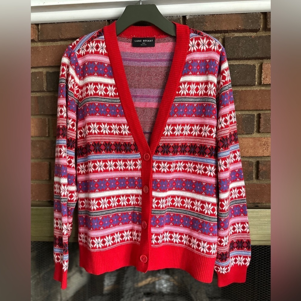 #20) Vtg. Lane Bryant half button cardigan Size 18-20 excellent condition